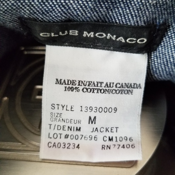 Like New Club Monaco Denim Jacket - Picture 2 of 6
